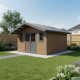 Gartenhaus aus WPC 28mm, Holzoptik braun, 384x384cm PREMIUM - Woodlife Garden