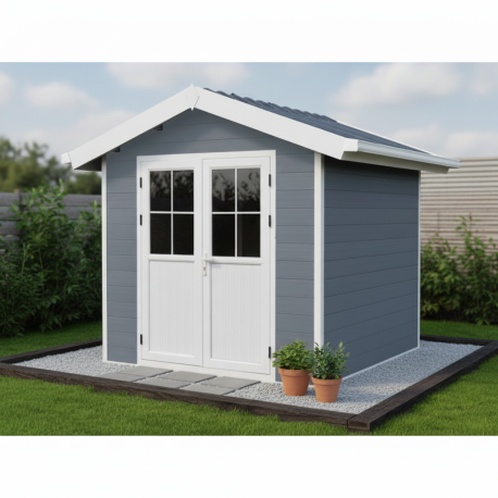 Gartenhaus aus WPC 28 mm, hellgrau, 234x204cm PREMIUM - Woodlife Garden