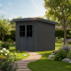 Gartenhaus aus WPC 28mm in Dunkelgrau und Anthrazit 4,41m² PREMIUM mit Pultdach - Woodlife Garden