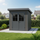 Gartenhaus aus WPC 28mm in Dunkelgrau und Anthrazit 4,41m² PREMIUM mit Pultdach - Woodlife Garden