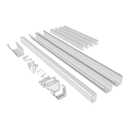 Regenrinnenset für isoliertes modulares Gartenhaus 5x3m oder 6x3m, weiß – Everbox