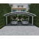 Doppelcarport 30m² aus Aluminium in Weiß und transparentem Polycarbonat EAGLE - X-METAL