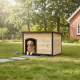 Hundehütte aus thermobehandeltem FSC-Holz 119x76x82cm für große Hunde - Shelty Pet