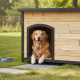 Hundehütte aus thermobehandeltem FSC-Holz 119x76x82cm für große Hunde - Shelty Pet