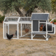 Hühnerstall aus thermobehandeltem FSC-Holz 224x81x107cm mit PVC-Dach für 4 bis 6 Hühner - Shelty Pet