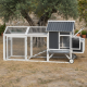 Hühnerstall aus thermobehandeltem FSC-Holz 224x81x107cm mit PVC-Dach für 4 bis 6 Hühner - Shelty Pet