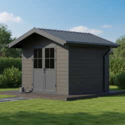 Gartenhaus aus WPC 28mm dunkelgrau und anthrazit 7,78m² PREMIUM - Woodlife Garden