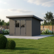 Gartenhaus aus WPC 28mm dunkelgrau und anthrazit 302x302cm PREMIUM mit Pultdach - Woodlife Garden