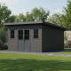 Gartenhaus aus WPC 28mm in Dunkelgrau und Anthrazit 14,90m² PREMIUM mit Pultdach - Woodlife Garden