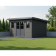 Gartenhaus aus WPC 28mm in Dunkelgrau und Anthrazit 12m² PREMIUM mit Pultdach - Woodlife Garden