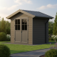 Gartenhaus aus WPC 28mm in Dunkelgrau und Anthrazit 4,77m² PREMIUM mit Satteldach - Woodlife Garden