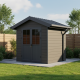 Gartenhaus aus WPC 28mm in Dunkelgrau und Anthrazit 4,77m² PREMIUM mit Satteldach - Woodlife Garden