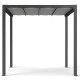 Pavillon mit motorisiertem, einziehbarem Tuch aus Aluminium in Graphitschwarz, freistehend 3x3m - X-METAL