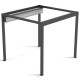 Pavillon mit motorisiertem, einziehbarem Tuch aus Aluminium in Graphitschwarz, freistehend 3x3m - X-METAL