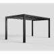 Pavillon mit motorisiertem, einziehbarem Tuch aus Aluminium in Graphitschwarz, freistehend 3x4m - X-METAL