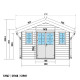Gartenhaus aus WPC 28mm, hellgrau, 384x384cm PREMIUM - Woodlife Garden