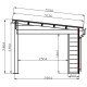 Gartenhaus aus WPC mit Pultdach und Aluminiumgestell Altholzoptik 7,8m² + 7,8m² Terrasse - Woodlife Garden
