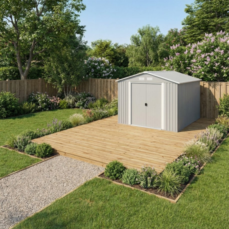 Fundament-Set aus druckimprägniertem Holz 20m² zum Aufstellen eines Gartenhauses - Gardy Shelter