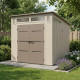 Gartenhaus Sunlife aus HDPE mit Pultdach 6,5m² cremefarben und braun + Fußboden - JOBU