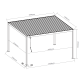 Pavillon mit Lamellendach aus Aluminium freistehend DOBLA mit doppelten Lamellen in Graphitschwarz 4x3m - X-METAL
