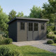 Gartenhaus aus WPC 28mm in Dunkelgrau und Anthrazit 12m² PREMIUM mit Pultdach - Woodlife Garden