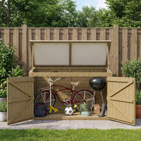 Gardy Shelter-Gartenbox LARGO 2000L aus behandeltem Holz 28mm in Weiß