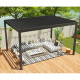 Pavillon mit Lamellendach aus Aluminium freistehend + motorisiert DOBLA mit doppelten Lamellen in Graphitschwarz 4x3m - X-METAL