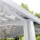 Doppelcarport 30m² aus Aluminium in Weiß und transparentem Polycarbonat EAGLE - X-METAL