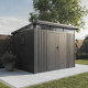 Gartenhaus aus verzinktem Stahl Kosto mit Pultdach dunkelgrau 5,71m² + Verankerungskit X-Metal