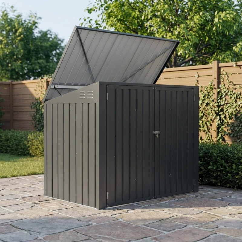 X-Metal-Mehrzweck-Gartenbox 2300L für 2 Mülltonnen