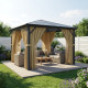 Pavillon 300x300cm aus anthrazitem Alu und Polycarbonat - X-METAL