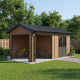 Gartenhaus aus WPC mit Terrasse 28mm in Holzoptik 15m² PREMIUM - Woodlife Garden