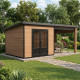 Gartenhaus aus WPC mit Pultdach und Aluminiumgestell Altholzoptik 7,8m² + 7,8m² Terrasse - Woodlife Garden
