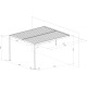 Anlehn-Pavillon mit Lamellendach aus Aluminium 3x3m graphitschwarz - X-METAL
