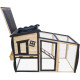 Kaninchenstall aus FSC-zertifiziertem, thermobehandeltem Holz mit warmer Innenverkleidung 153x64,5x103,5cm - Shelty Pet
