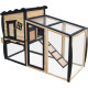 Kaninchenstall aus FSC-zertifiziertem, thermobehandeltem Holz mit warmer Innenverkleidung 153x64,5x103,5cm - Shelty Pet