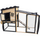 Kaninchenstall aus FSC-zertifiziertem, thermobehandeltem Holz mit warmer Innenverkleidung 153x64,5x103,5cm - Shelty Pet
