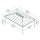 Pavillon Dallas 422x606cm aus Aluminium und Polycarbonat – Canopia by Palram