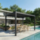 Pavillon mit Lamellendach aus Aluminium freistehend DELUXE mit doppelten Lamellen in Graphitschwarz 3,5x5m Fernsteuerung X-METAL