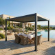 Pavillon mit Lamellendach aus Aluminium freistehend DELUXE mit doppelten Lamellen in Graphitschwarz 3,5x5m Fernsteuerung X-METAL
