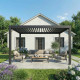Pavillon mit Lamellendach aus Aluminium freistehend DELUXE mit doppelten Lamellen in Graphitschwarz 3,5x5m Fernsteuerung X-METAL