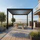 Pavillon mit Lamellendach aus Aluminium freistehend DELUXE mit doppelten Lamellen in Graphitschwarz 4x4m Fernsteuerung X-METAL