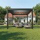 Pavillon mit Lamellendach aus Aluminium freistehend DELUXE mit doppelten Lamellen in Graphitschwarz 4x4m Fernsteuerung X-METAL