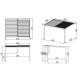 Anlehn-Pavillon mit Lamellendach aus Aluminium 3x3m graphitschwarz - X-METAL