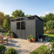 Gartenhaus aus WPC 19,2mm in Anthrazit 7,71m² WINSTON Skylight - Woodlife Garden