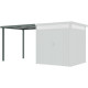 Schleppdach 275x230cm aus verzinktem Stahl in Salbeigrün für Gartenhaus Kosto 5,29m² oder 6,76m² - X-METAL