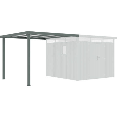 Schleppdach 275x294cm aus verzinktem Stahl in Salbeigrün für Gartenhaus Kosto 8,64m² - X-METAL