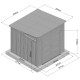 Gartenhaus Sunlife aus HDPE mit Pultdach 6,5m² cremefarben und braun + Fußboden - JOBU
