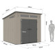 Gartenhaus Sunlife aus HDPE mit Pultdach 6,5m² cremefarben und braun + Fußboden - JOBU