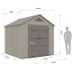 Gartenhaus Sunlife aus HDPE 6,15m² cremefarben und braun + Fußboden - JOBU
